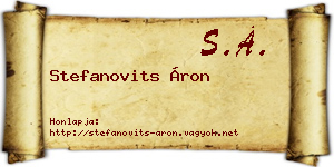 Stefanovits Áron névjegykártya